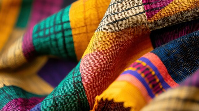 Artisan weaving a vibrant textile